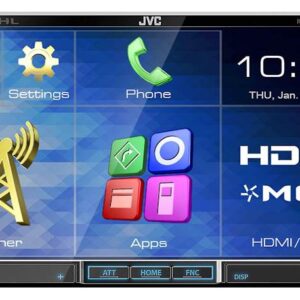 JVC DVD/CD/USB Receiver with 7-inch WVGA Touch Panel Monitor, HDMI Input and Built-in Bluetooth® Wireless Technology KW-V51BT